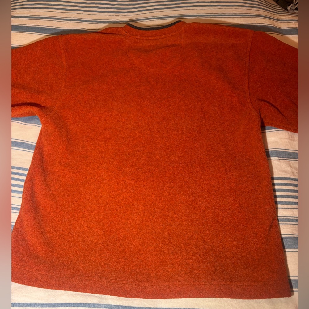 Orange V-neck pullover fleece - Picture 3 of 3